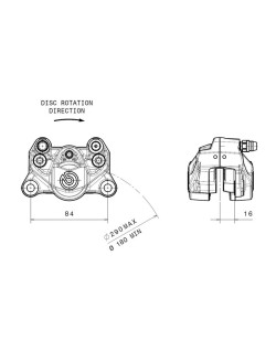Etrier de frein arrière BREMBO Ø34mm titane