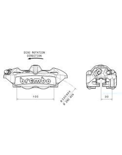 Etrier de frein avant gauche BREMBO M4 titane Ø34mm