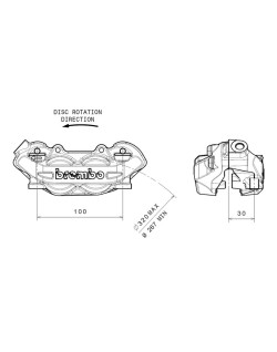 Etrier de frein avant gauche BREMBO P4 titane Ø32mm