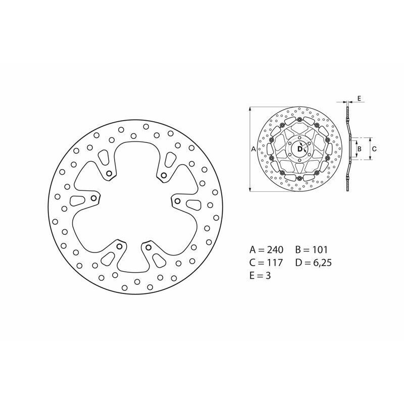 Disque de frein BREMBO Serie Oro rond fixe