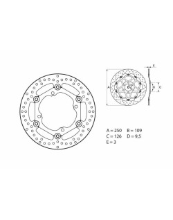 Disque de frein BREMBO Serie Oro rond flottant