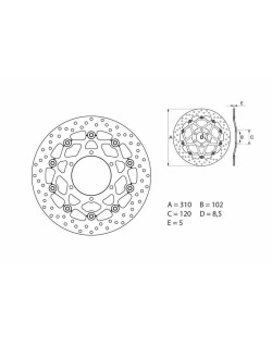 Disque de frein BREMBO Serie Oro rond flottant