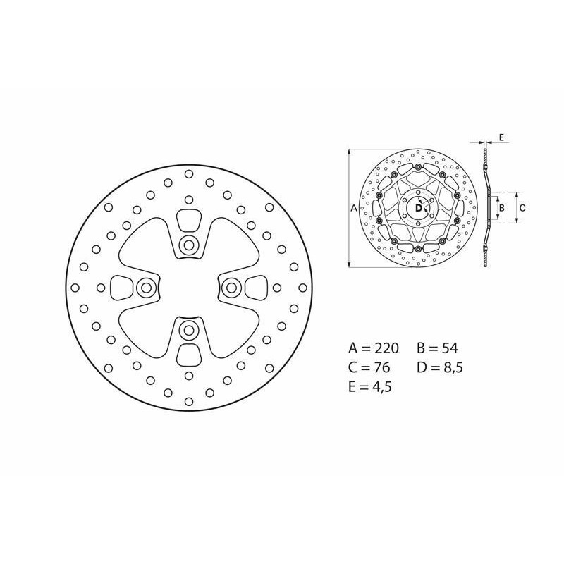 Disque de frein BREMBO Serie Oro rond fixe
