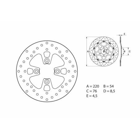 Disque de frein BREMBO Serie Oro rond fixe