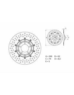 Disque de frein BREMBO Serie Oro rond fixe