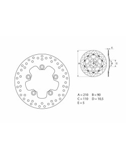 Disque de frein BREMBO Serie Oro rond fixe