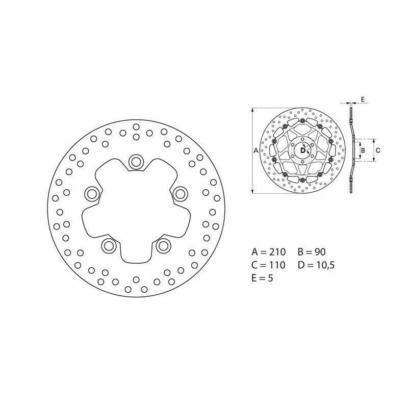 Disque de frein BREMBO Serie Oro rond fixe Disque de frein BREMBO Serie Oro rond fixe
