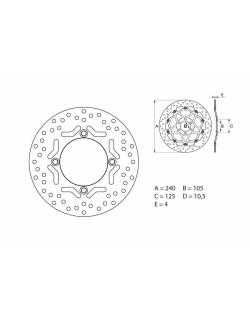 Disque de frein BREMBO Serie Oro rond fixe