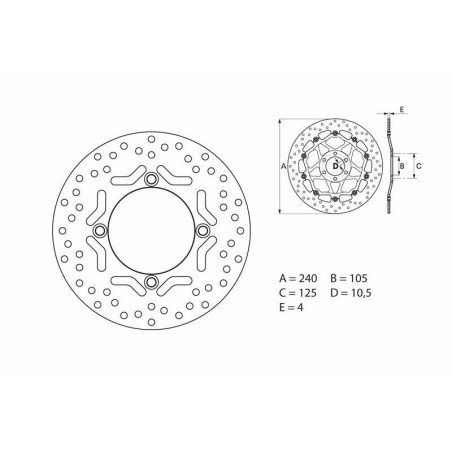 Disque de frein BREMBO Serie Oro rond fixe