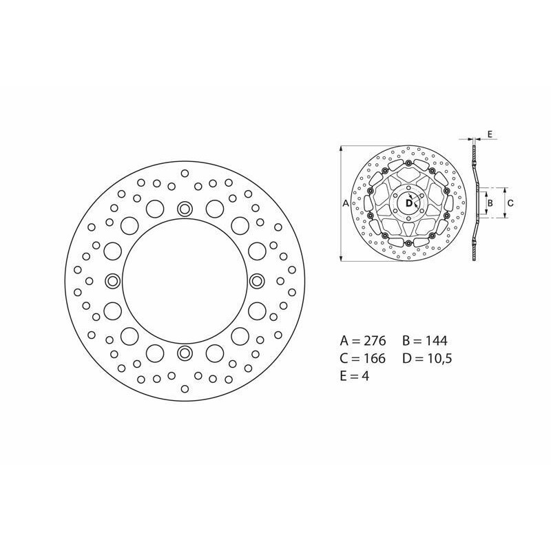 Disque de frein BREMBO Serie Oro rond fixe