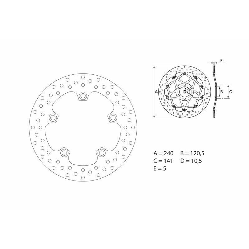 Disque de frein BREMBO Serie Oro rond fixe Disque de frein BREMBO Serie Oro rond fixe