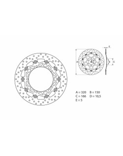 Disque de frein BREMBO Serie Oro rond flottant