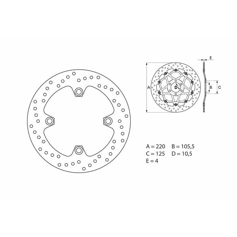 Disque de frein BREMBO Serie Oro rond fixe