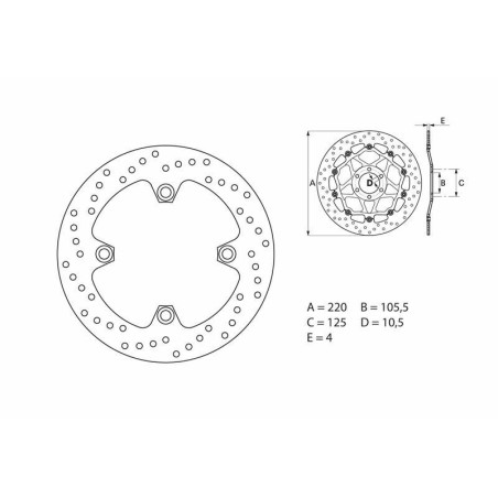 Disque de frein BREMBO Serie Oro rond fixe