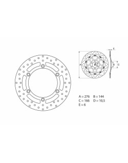 Disque de frein BREMBO Serie Oro rond fixe
