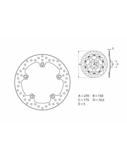 Disque de frein BREMBO Serie Oro rond fixe