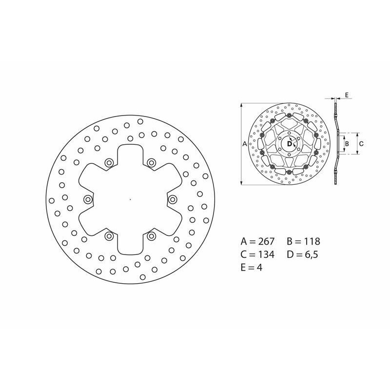 Disque de frein BREMBO Serie Oro rond fixe Disque de frein BREMBO Serie Oro rond fixe