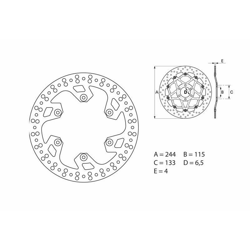 Disque de frein BREMBO Serie Oro rond fixe Disque de frein BREMBO Serie Oro rond fixe