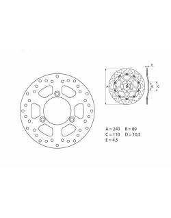 Disque de frein BREMBO Serie Oro rond fixe