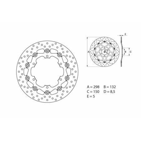 Disque de frein BREMBO Serie Oro rond flottant