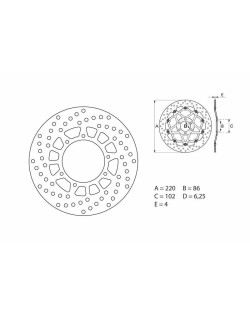 Disque de frein BREMBO Serie Oro rond fixe