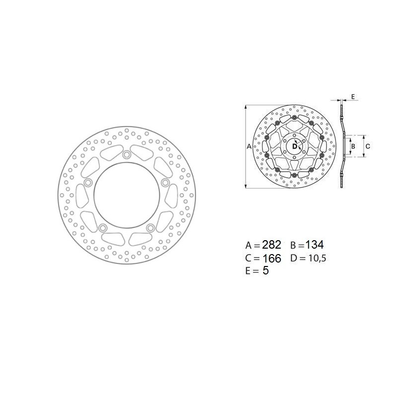 Disque de frein BREMBO Serie Oro rond fixe Disque de frein BREMBO Serie Oro rond fixe