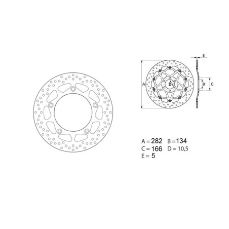 Disque de frein BREMBO Serie Oro rond fixe