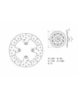 Disque de frein BREMBO Serie Oro rond fixe
