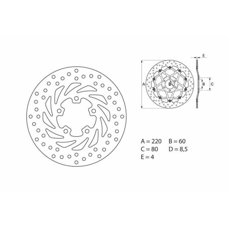 Disque de frein BREMBO Serie Oro rond fixe