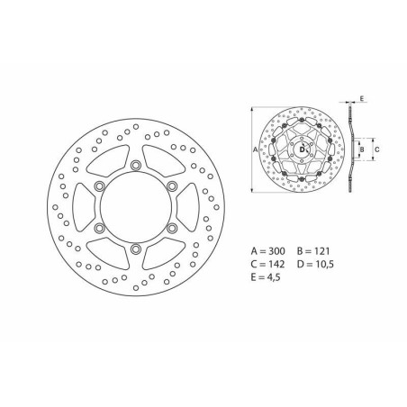 Disque de frein BREMBO Serie Oro rond fixe