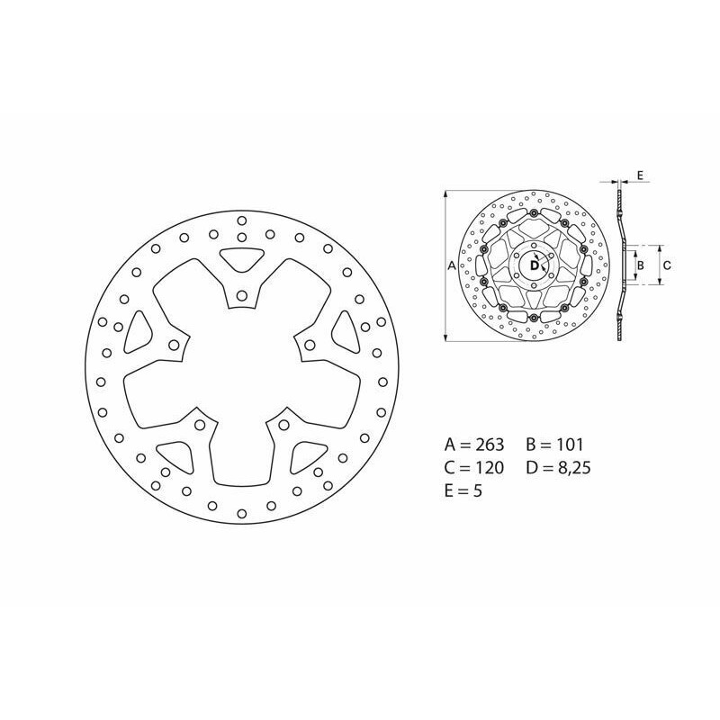 Disque de frein BREMBO Serie Oro rond fixe
