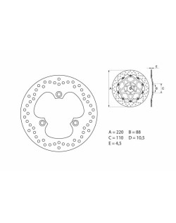 Disque de frein BREMBO Serie Oro rond fixe