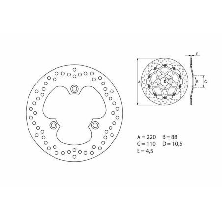 Disque de frein BREMBO Serie Oro rond fixe