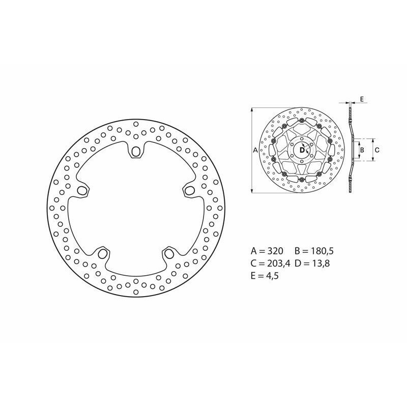 Disque de frein BREMBO Serie Oro rond fixe Disque de frein BREMBO Serie Oro rond fixe