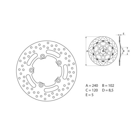Disque de frein BREMBO Serie Oro rond fixe