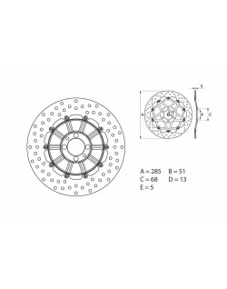 Disque de frein BREMBO Serie Oro rond fixe