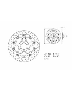 Disque de frein BREMBO Serie Oro rond flottant