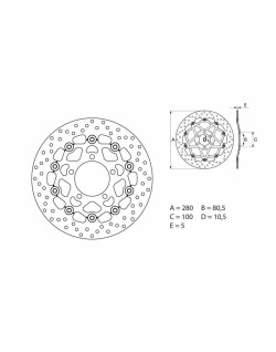 Disque de frein BREMBO Serie Oro rond flottant