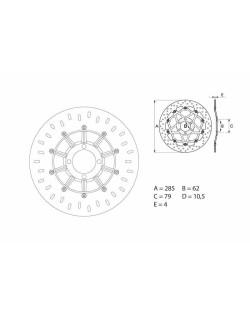 Disque de frein BREMBO Serie Oro rond fixe