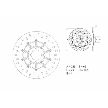 Disque de frein BREMBO Serie Oro rond fixe