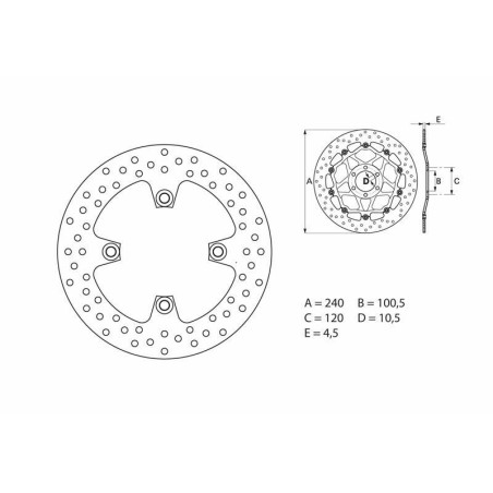 Disque de frein BREMBO Serie Oro rond fixe