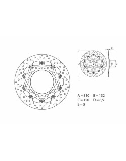 Disque de frein BREMBO Serie Oro rond flottant