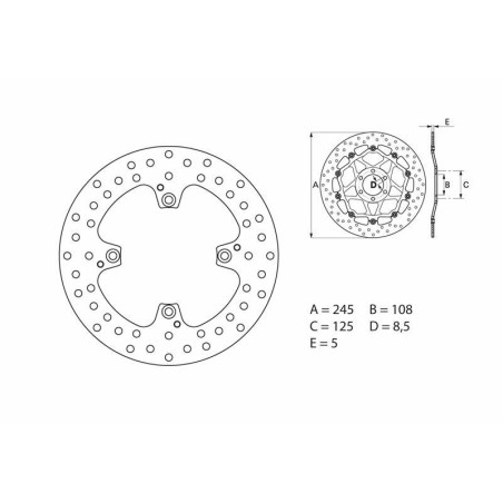 Disque de frein BREMBO Serie Oro rond fixe
