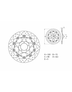 Disque de frein BREMBO Serie Oro rond flottant