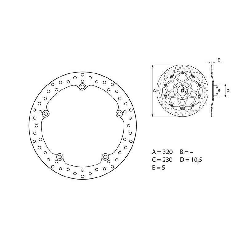 Disque de frein BREMBO Serie Oro rond fixe