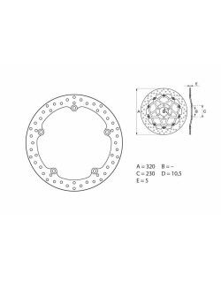 Disque de frein BREMBO Serie Oro rond fixe