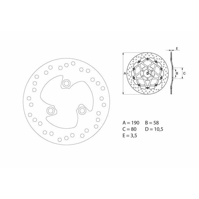 Disque de frein BREMBO Serie Oro rond fixe