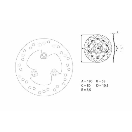 Disque de frein BREMBO Serie Oro rond fixe