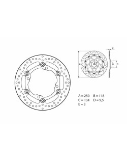 Disque de frein BREMBO Serie Oro rond flottant