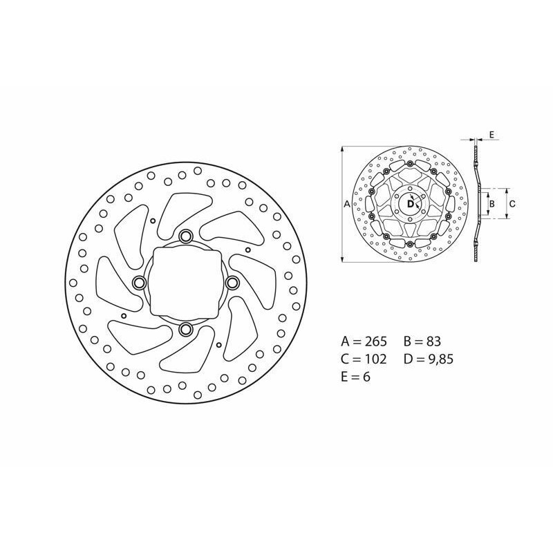 Disque de frein BREMBO Serie Oro rond fixe